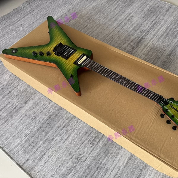 high quality dime electric guitar,washburn large fork shaped electric guitar, double shake vibrato system,flame maple top