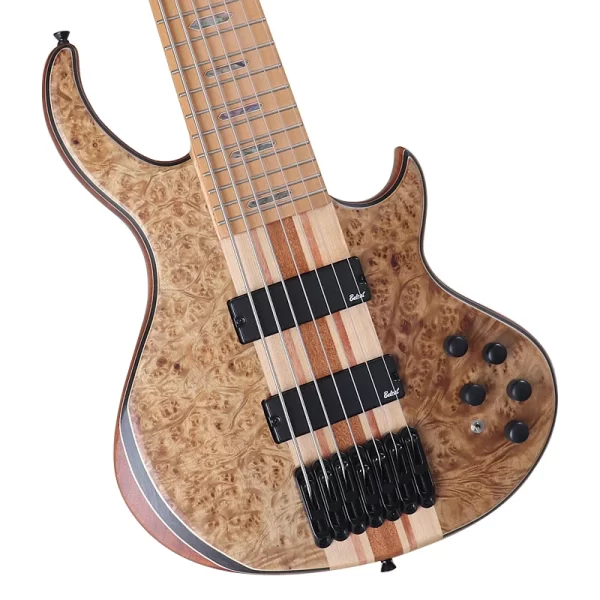 neck through active 7 string bass guitar black 43 inch electric bass guitar 24 frets solid okoume body with canada maple neck