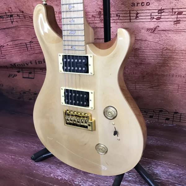 chinese electric guitar natrual color maple wood top bird mahogany body in stock free shipping hot sale