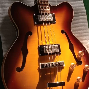 electric guitar bass 4 string sunburst thin semi hollow body rosewood maple