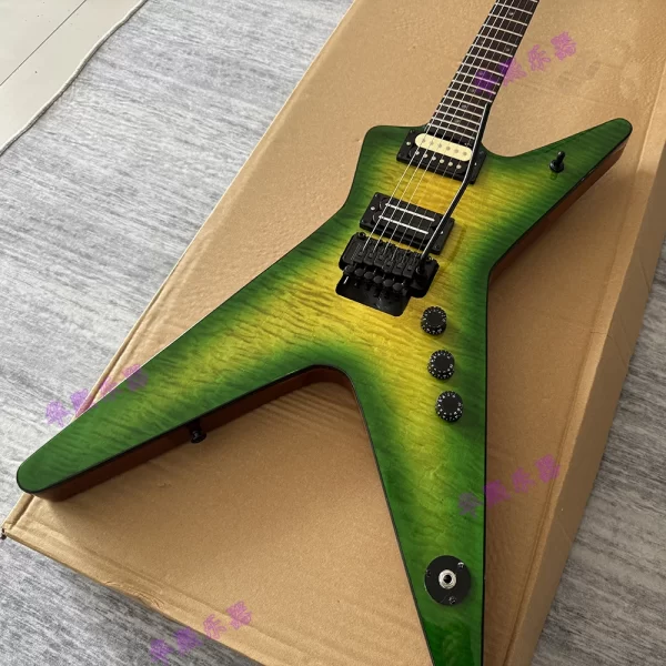high quality dime electric guitar,washburn large fork shaped electric guitar, double shake vibrato system,flame maple top