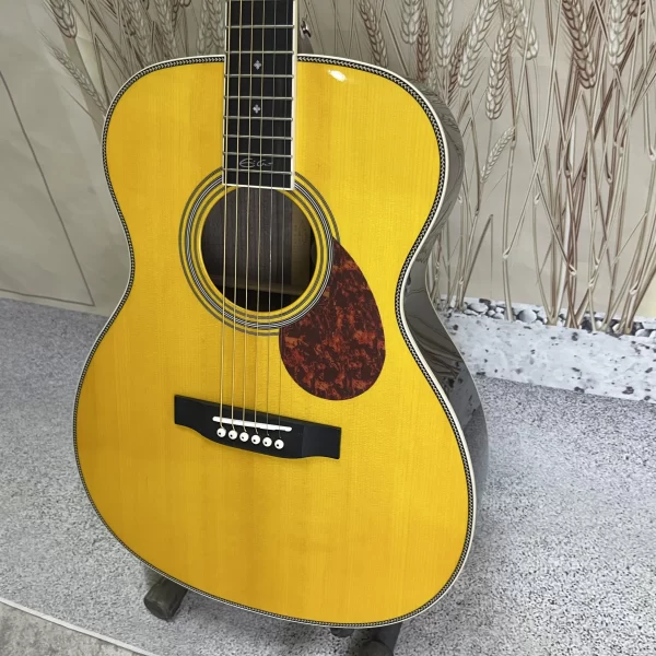 om28 acoustic guitar ebony fingerboard hollow solid spruce top 20 frets factory direct sale