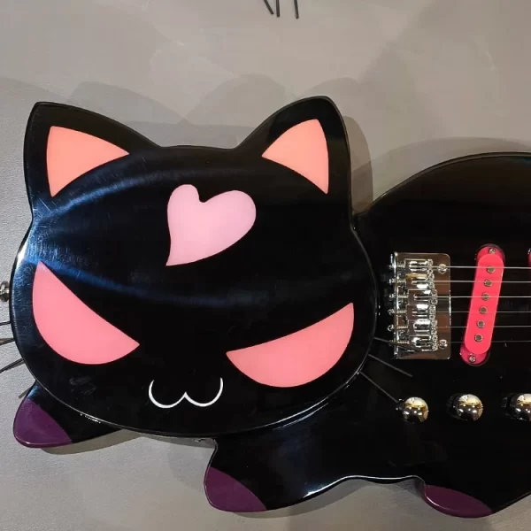 hooqu musical instruments wholesale customize new product cat guitar electric 6 string acoustic electric guitar made in china