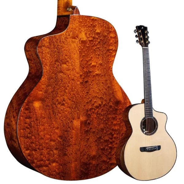 merida folk guitar professional handmade guitar black hole/wave/dtgc with bag
