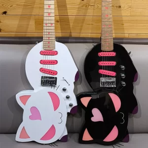 hooqu musical instruments wholesale customize new product cat guitar electric 6 string acoustic electric guitar made in china