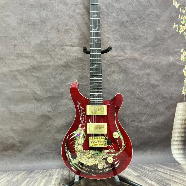 cool 6 string electric guitar, hh pickups, gold hardware, 24 frets solid mahogany body, rosewood fingerboard