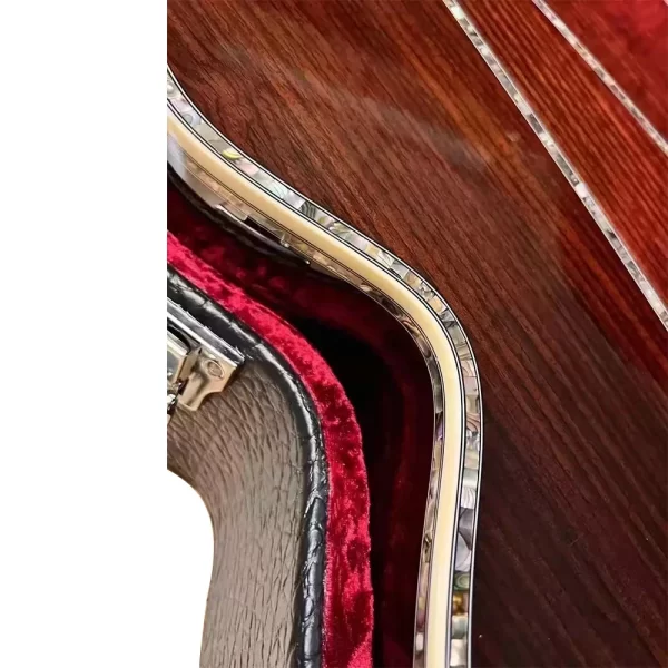 new j200 king model jumbo body acoustic guitar full solid wood/full abalone inlay/bonding bone nut/saddle free hardcase240517