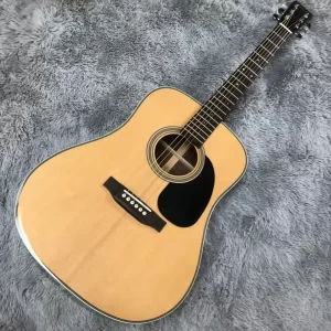 41 "d28 series solid wood section top glossy finish refers to playing acoustic guitar