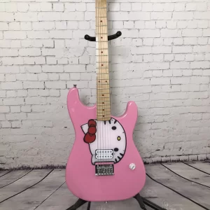 chinese factory customization electric guitar hello cat s t pink color in stock