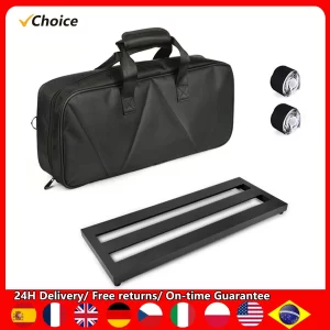 medium size guitar effect pedal board aluminum alloy pedalboard 19.7×7.5 inch with carrying bag effect plate