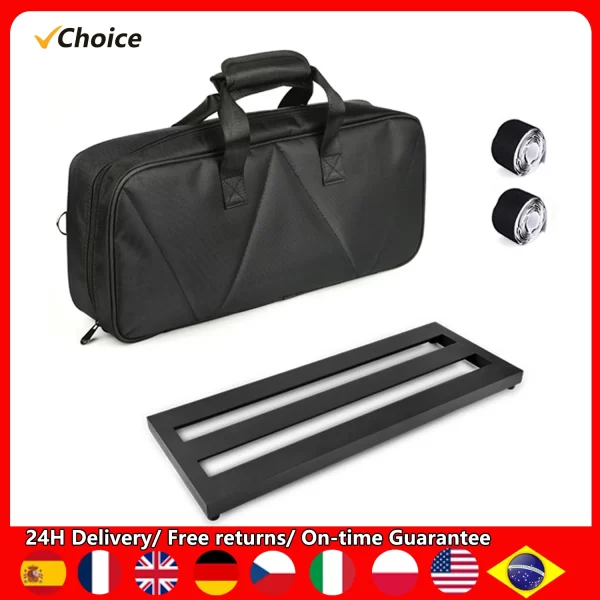 medium size guitar effect pedal board aluminum alloy pedalboard 19.7×7.5 inch with carrying bag effect plate