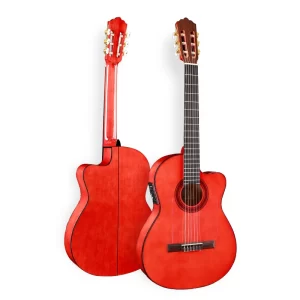 39" cutaway electric acoustic flamenco guitar with spruce/aguadze body+strings,classical guitar with pickup,52mm nut,650mm scale