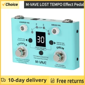 m vave guitar effect pedal drum looper effector 30 drums 11 mins looper recoding time high precision tuner lost tempo cuvave