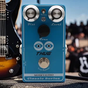 mosky thug high gain distortion effect pedal for electric guitar,3 distortion tone with dist level and tone control