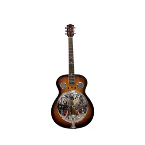 beginner metal resonator guitar, full size circular neck traditional resonator, built in preamplifier