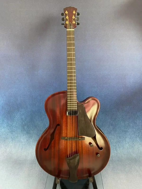 musoo archtop electric guitar all solid mahogany wood by handcraft