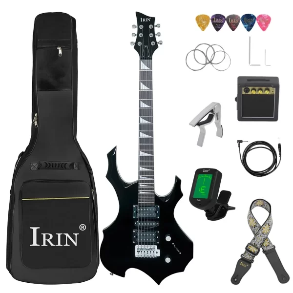 irin 6 strings electric guitar 24 frets maple body electric guitar guitarra with bag speaker necessary guitar parts & accessory