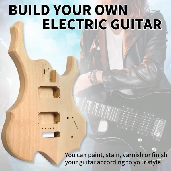 diy 6 string flame shaped style electric guitar kits with mahogany body