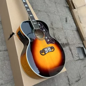 43 inch j200 acoustic guitar, in stock, single acoustic guitar with electrical box surface, cloud shirt tiger pattern maple wood