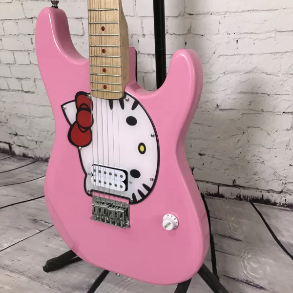 chinese factory customization electric guitar hello cat s t pink color in stock