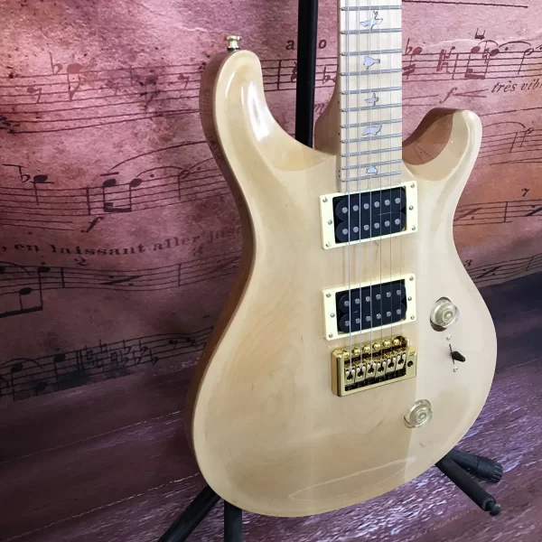 chinese electric guitar natrual color maple wood top bird mahogany body in stock free shipping hot sale