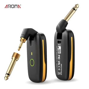 aroma uhf wireless guitar system guitar transmitter receiver for electric guitar bass wireless transmitter built in rechargeable
