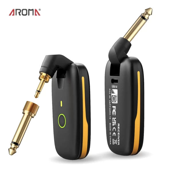 aroma uhf wireless guitar system guitar transmitter receiver for electric guitar bass wireless transmitter built in rechargeable