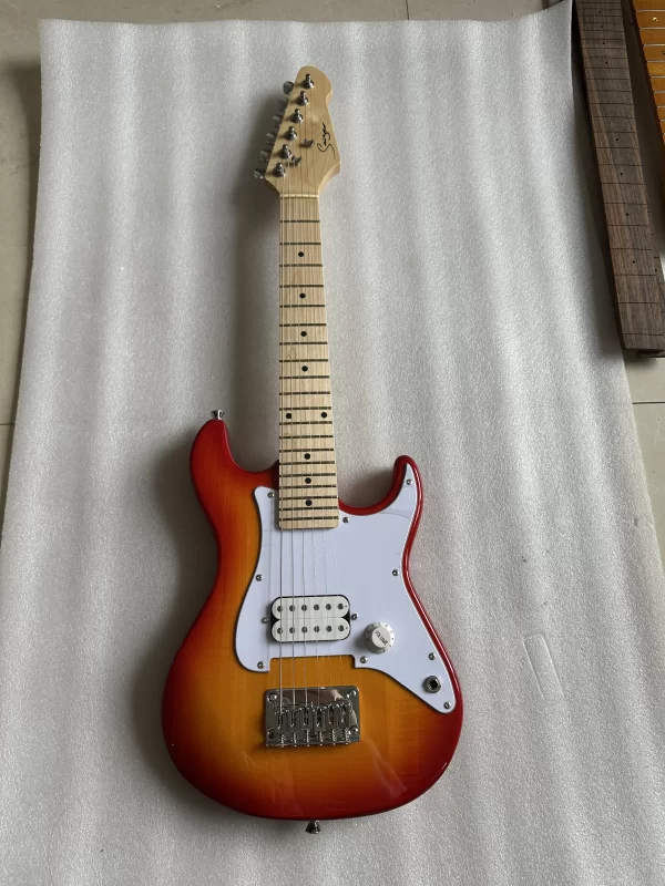 high quyality easy taking travel guitar 6 strings portable electric guitar mini guitarra beautiful colourful for children guitar