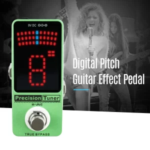 m vave precision tuner pedal led display with true bypass for chromatic guitar bass electric guitar tuner pedal