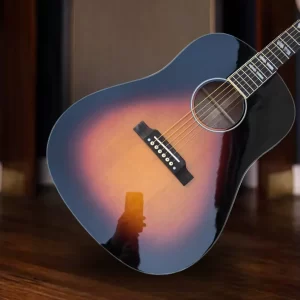free shipping sunburst colour j45 solid spruce top acoustic guitar rosewood fingerboard warm resonance acoustic guitar