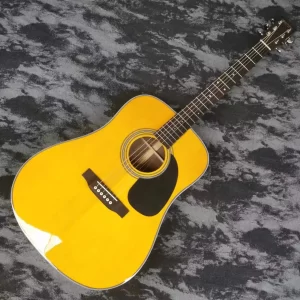 d28 series 41 inch solid wood profile top with yellow glossy paint finish acoustic guitar