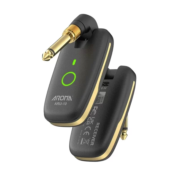 aroma uhf wireless guitar system guitar transmitter receiver for electric guitar bass wireless transmitter built in rechargeable