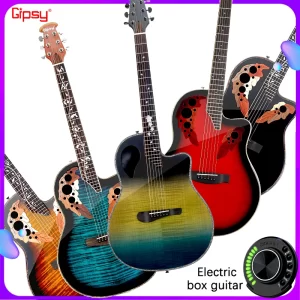 gipsy sft solid folk guitar 41 36 38 40 inch grape soundhole electric box carbon fiber travel black blue red ovation style