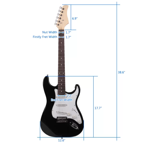 rosewood fingerboard electric guitar black / white