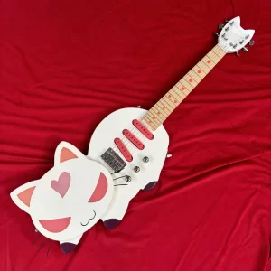 6 string electric guitar, cute cat shaped guitar, good sound quality, high luster, gift guitar, personalized guitarra