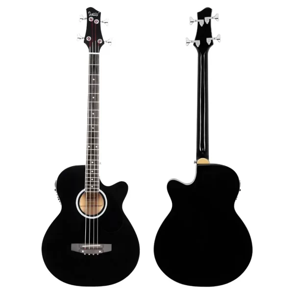 gmb101 4 string electric acoustic bass guitar w/ 4 band equalizer eq 7545r black