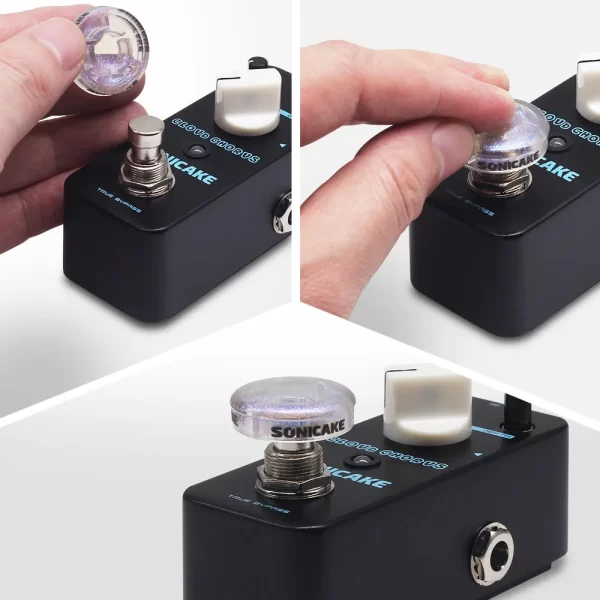 sonicake footswitch toppers transparent clear cap for guitar effects pedal 10mm 20 pcs