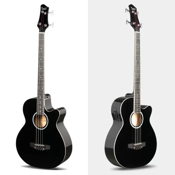 gmb101 4 string electric acoustic bass guitar w/ 4 band equalizer eq 7545r black
