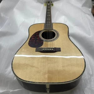 new 41# left handed d45 acoustic electric guitar solid spruce top w/ bone nut/saddle in natural