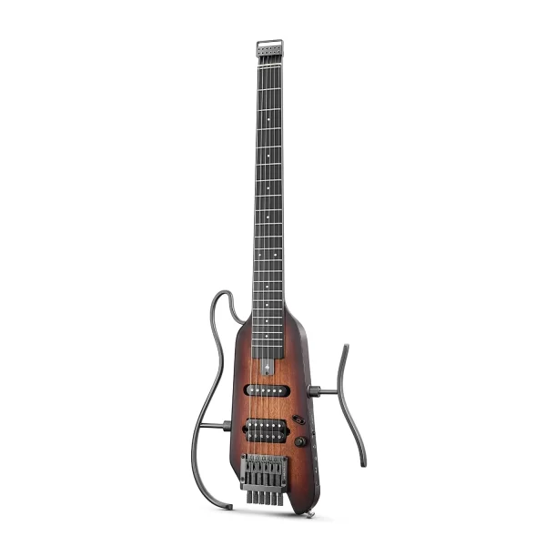 donner hush x electric guitar kit hush x headless guitar, great for travel and practice, mahogany solid body with easy a