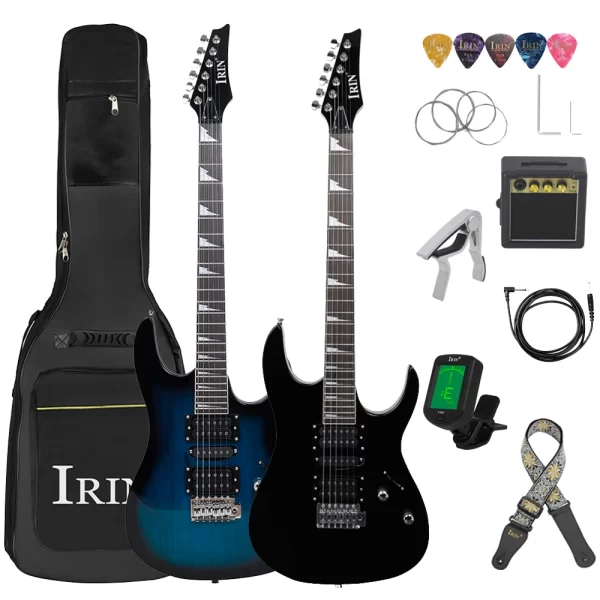irin 6 strings electric guitar 24 frets maple body neck electric guitarra with bag amp capo necessary guitar parts accessories