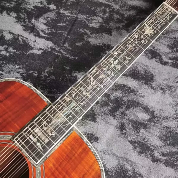 41 inch 12 string full koa wood d45 series glossy lacquer acoustic wood guitar