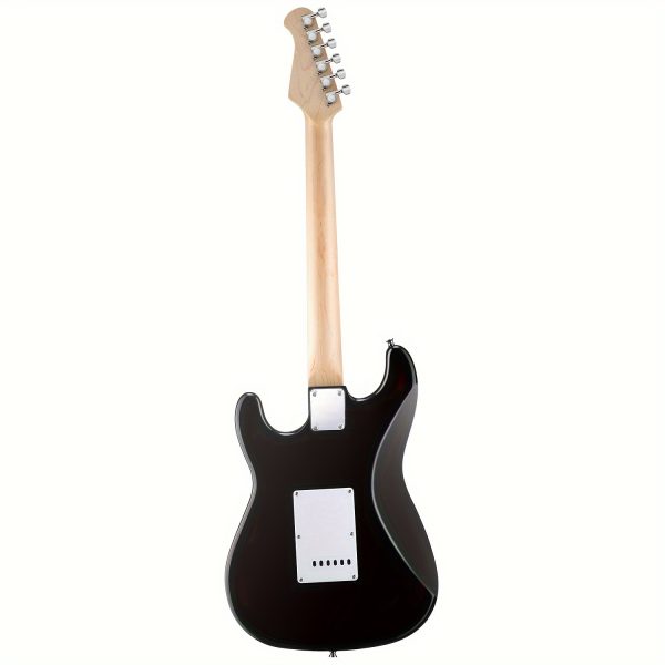 donner dst 100b 39 inch electric guitar beginner kit solid body full size black hss for starter, with amplifier, bag, digital tuner, capo, strap, string, cable, picks