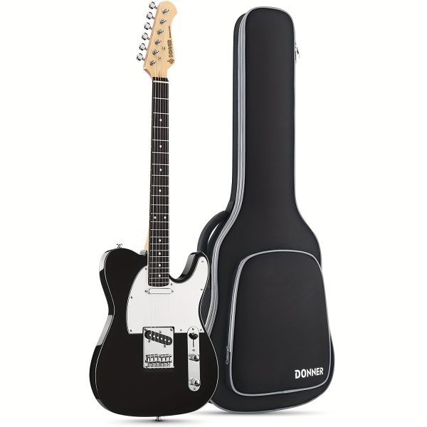 donner telecaster electric guitar 39 inch full size electric guitar beginner adults guitar with accessories h h pickups, bag, strap, cable gift guitar clearance