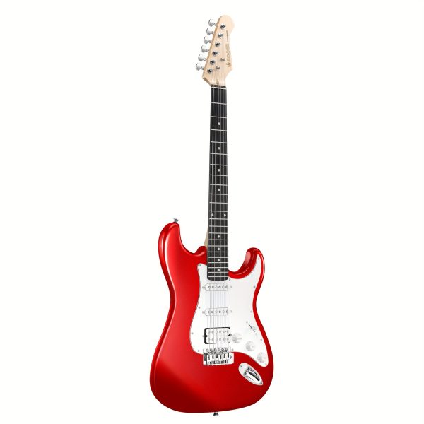 donner 39 inch electric guitar starter kit with solid body hss pickup accessories amplifier lessons and digital tuner red