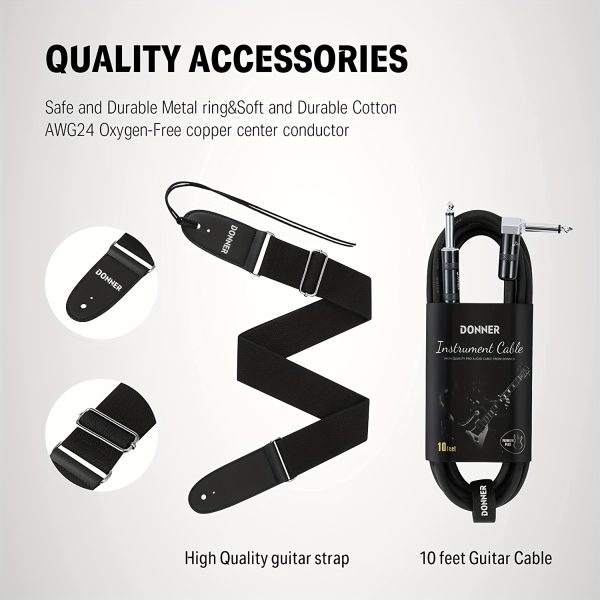 donner telecaster electric guitar 39 inch full size electric guitar beginner adults guitar with accessories h h pickups, bag, strap, cable gift guitar clearance