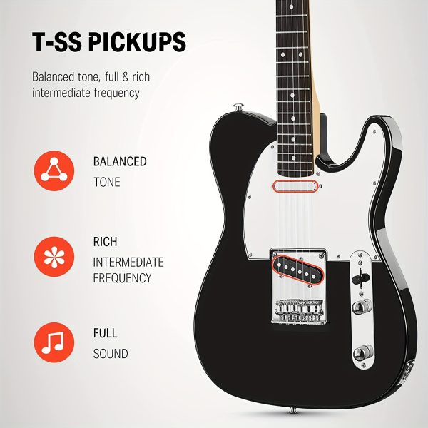 donner telecaster electric guitar 39 inch full size electric guitar beginner adults guitar with accessories h h pickups, bag, strap, cable gift guitar clearance
