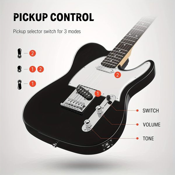 donner telecaster electric guitar 39 inch full size electric guitar beginner adults guitar with accessories h h pickups, bag, strap, cable gift guitar clearance
