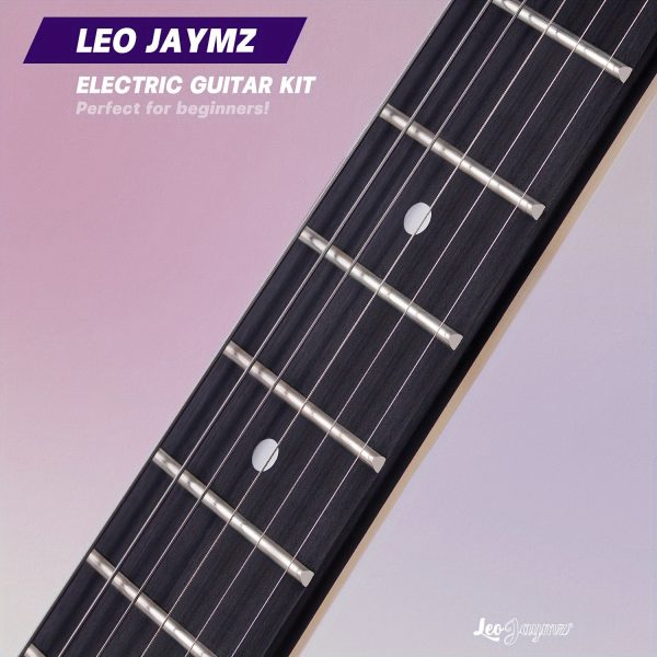 leo jaymz 39 inch full size electric guitar kit electric guitar beginner kits 20w amplifier, digital tuner, carring bag, shoulder strap, connecting cable