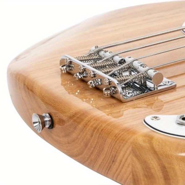 professional full size electric bass guitar 4 string electric bass guitar with adjustable bridge system, recycled wood body & neck for pro players ideal for jazz, rock, metal, studio & live performances, music recording, sleek design, durable construction, fretless design, rock musicians